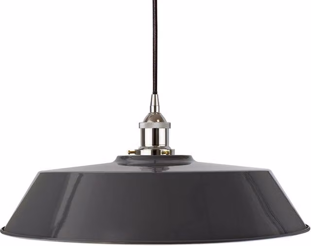 SE Home Chancery Large Round Pendant Light in Slate Grey and Black with Nickel Finish