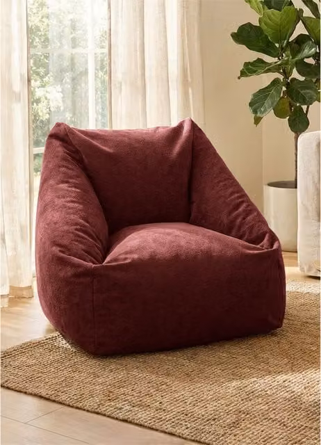 rucomfy Velora Snuggle Chair in Oxblood Red Fabric with Removable Cover
