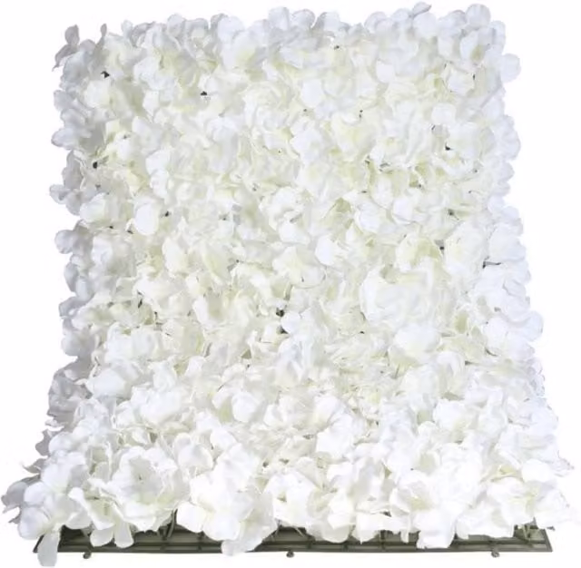 KDMD White Hydrangea Flower Wall Bundle, W: 120 cm, H: 180 cm