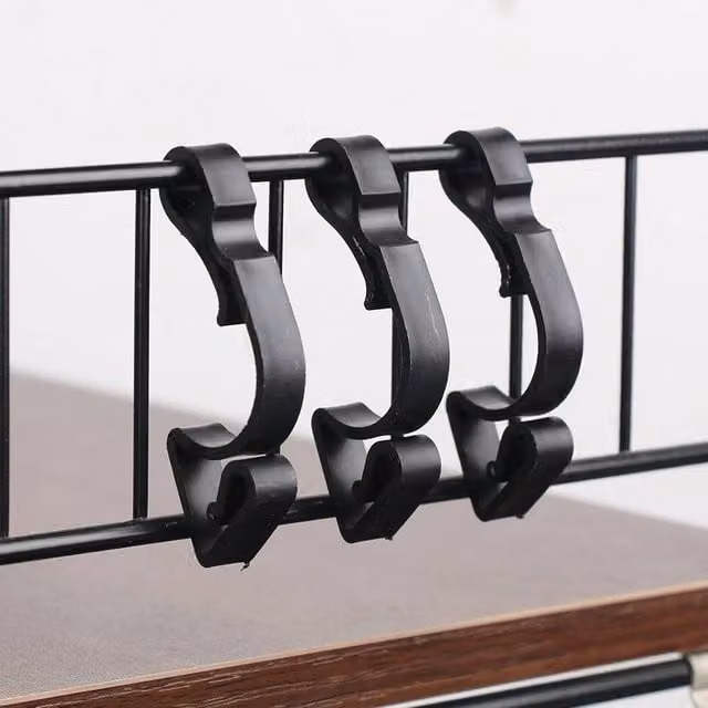 EONLION 32-Piece Plastic Gutter Hanging Hooks in Black, 500 mm – 1