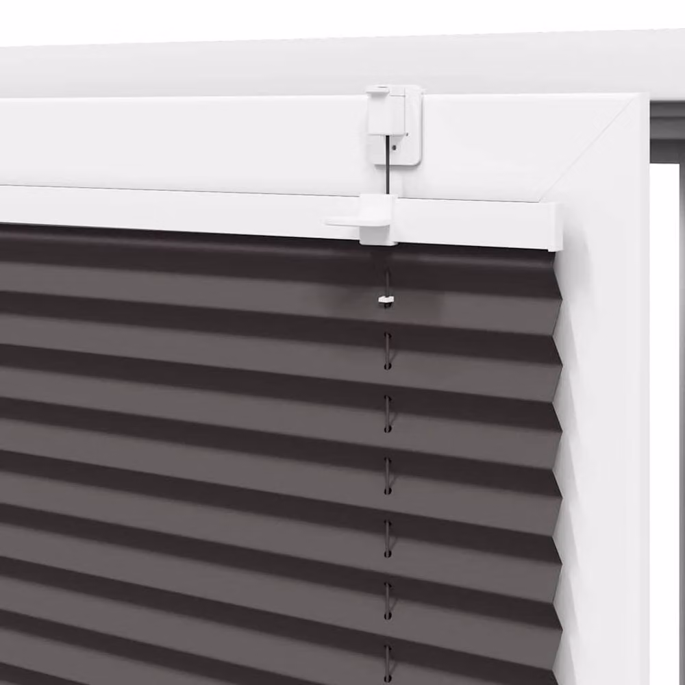 Berkfield Home Single Pleat Opaque Polyester Blind in Black and Dark Grey, W: 55 cm, H: 200 cm – 4