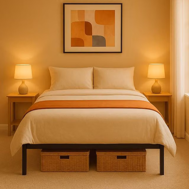House of Home Modern Metal Bed Frame in Black