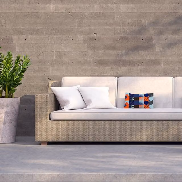 Benjamin Tate Design LTD Deconstructed Postmodern Inspired Graphic Outdoor Cushion in Orange