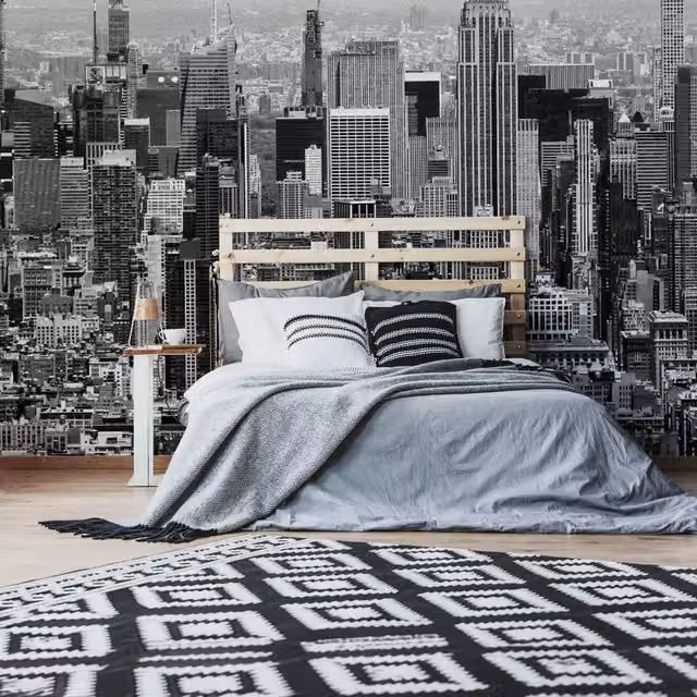 Art for the Home In the City Modern Wall Mural - Grey