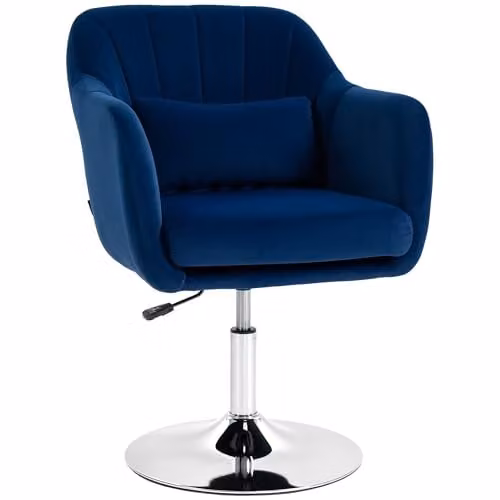 HOMCOM Modern Velvet Swivel Tub Accent Chair with Metal Frame, Blue