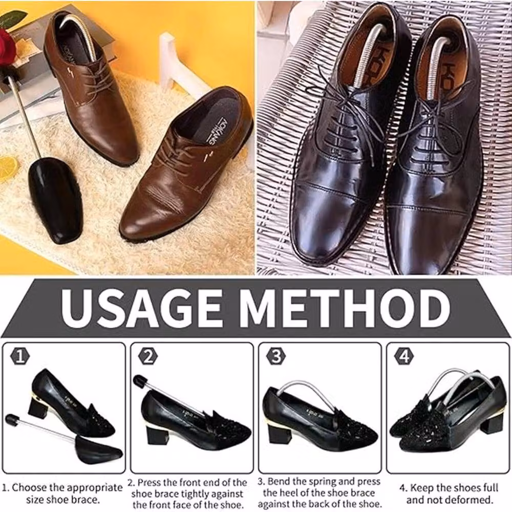 NESTLUNE Adjustable Plastic Shoe Tree Shaper and Keeper for Men and Women, Black – 2