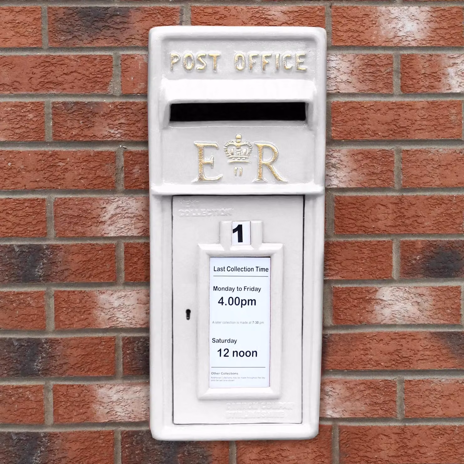 Monstershop White and Gold Cast Iron Wall Mounted Wedding Post Box – 3