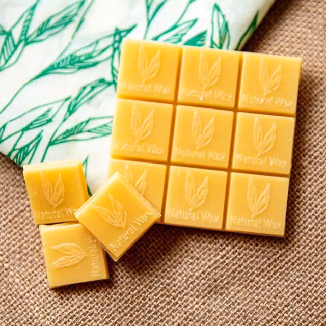 KitchenCraft Yellow Vegan Wax Wrap Refresher Blocks, 12 Organic Soy Bars