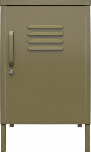 Bradford Industrial Metal Locker End Table in Matt Olive Green
