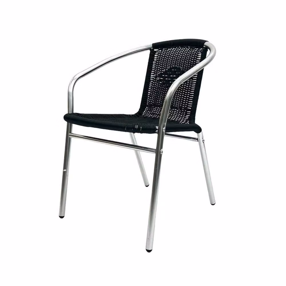 NESTLUNE Set of 2 Black Rattan Garden Chairs – 5