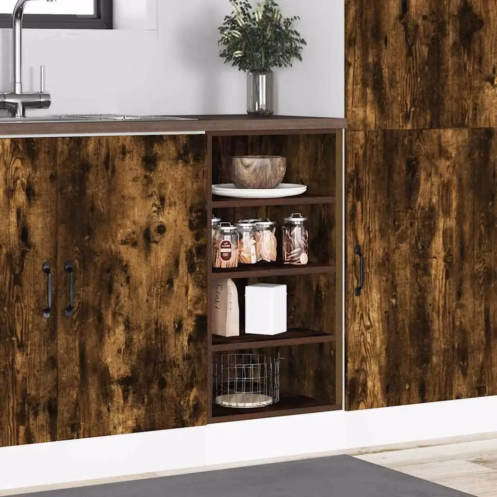 Berkfield Home Smoked Oak Kitchen Base Unit in Brown, W/D/H: 40 x 44.5 x 81.5 cm – 3