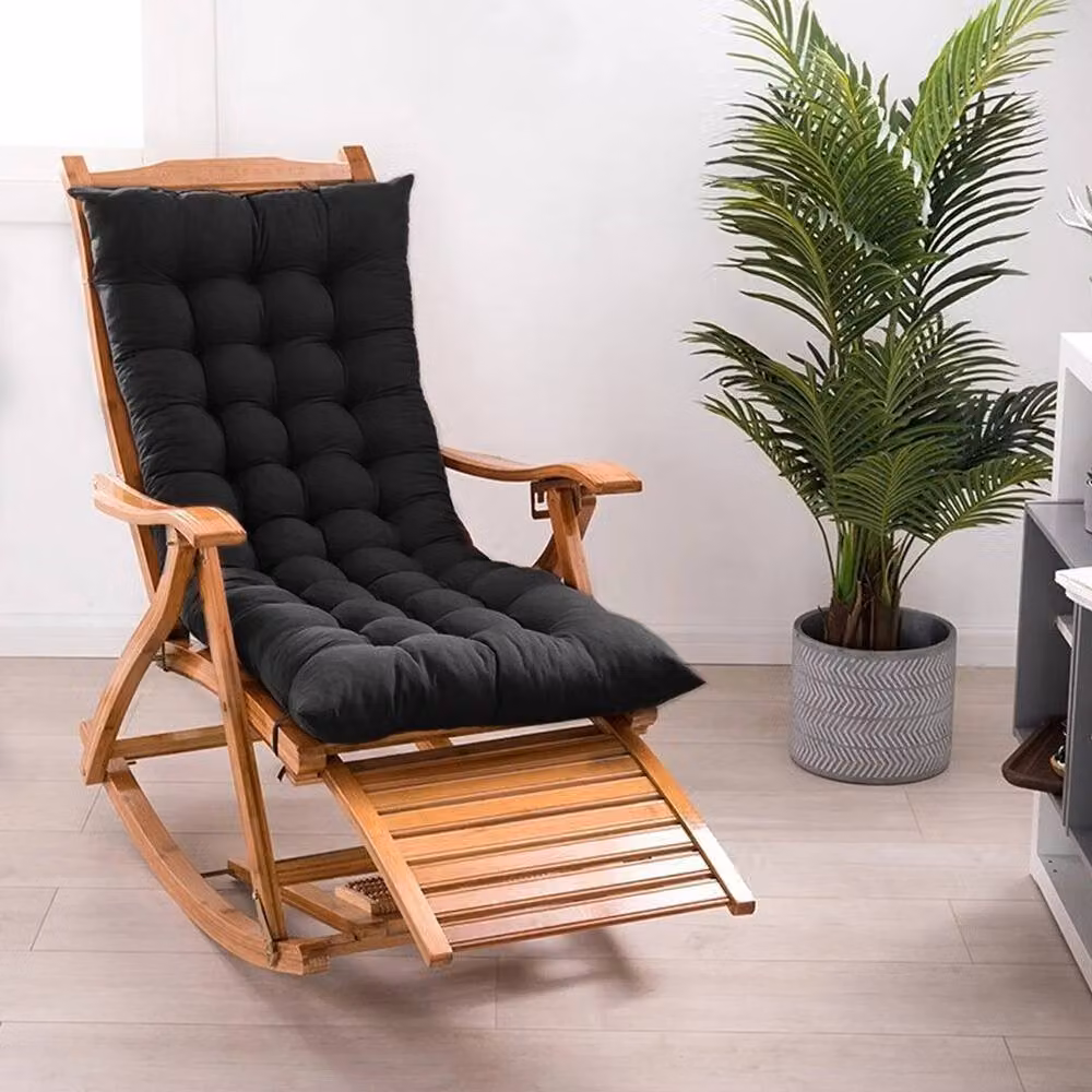 KORVIXA Black Cotton and Polyester 2 Seater Garden Bench Seat Pad Cushion, W: 150 cm, D: 125 cm – 4