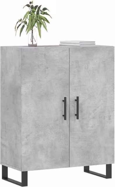 Berkfield Home Industrial Sideboard in Concrete Grey, W/D/H: 69.5 x 34 x 90 cm – 1
