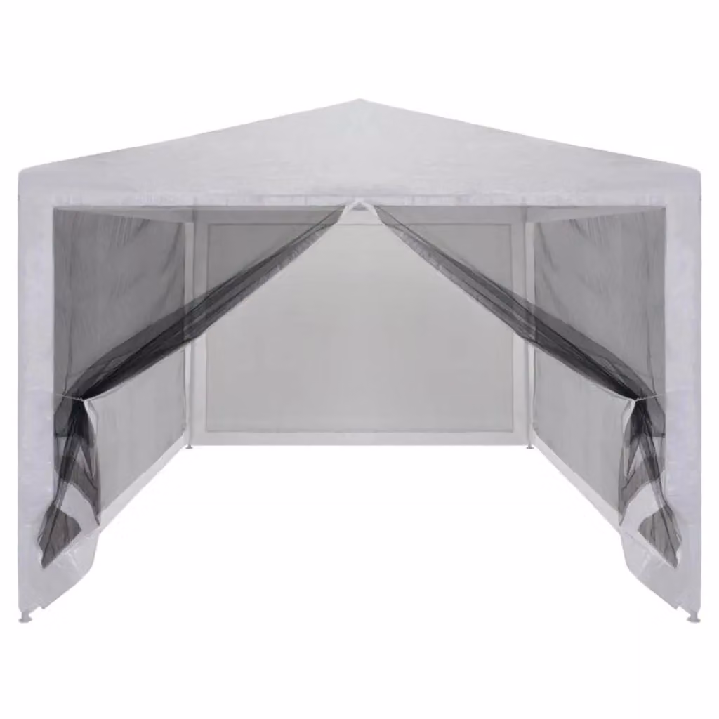 Berkfield Home Party Tent with 4 Mesh Sidewalls, White, W/D/H: 3 x 3 x 2.1 m – 2