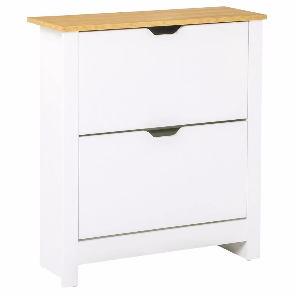 Wyld Haus Eldino Slim White Shoe Cabinet with 2 Tilting Compartments, W/D/H: 80 x 26 x 72 cm – 2