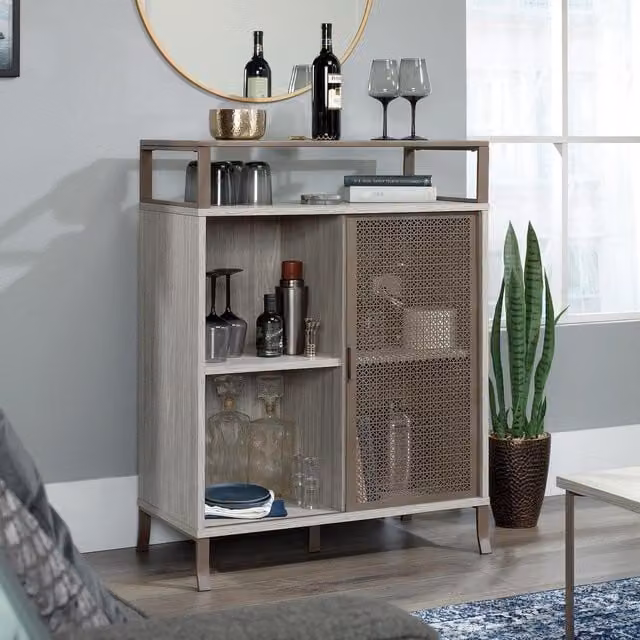 Teknik City Cab Sliding Door Cabinet in Champagne Oak and Beige – 1