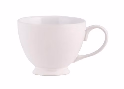 GM Garden and Home Set of 6 White Stoneware Teacups, W: 11 cm, D: 15 cm, H: 9 cm