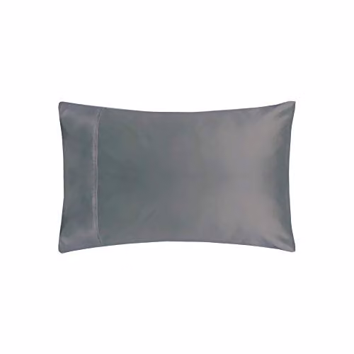 Belledorm 200 Thread Count Egyptian Cotton Percale Housewife Pillowcase Pair in Grey, W/D/H: 51 x 76 cm