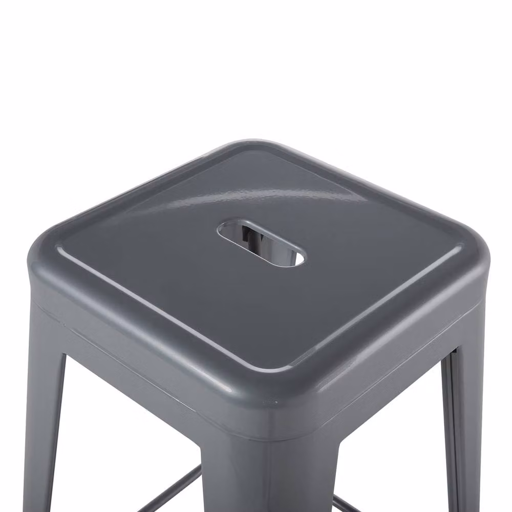 Wyld and Coco Grey Industrial Metal Bar Stools, Set of 2, Height: 60 cm – 3