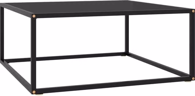 Berkfield Home Modern Black Glass Coffee Table W/D/H: 80 x 80 x 35 cm