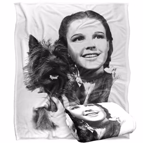 Warner Bros. The Wizard of Oz Dorothy and Toto Super Soft Fleece Throw Blanket, Multicolour, W: 152 cm, D: 127 cm – 1