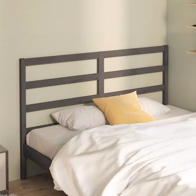 Berkfield Home Grey Rustic Solid Pine Wood Bed Headboard W: 146 cm, D: 4 cm, H: 100 cm – 1