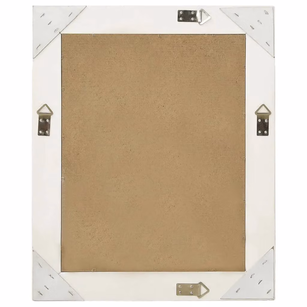 Berkfield Home Antique Baroque Style Rectangular Wall Mirror, White, W: 50 cm, H: 60 cm – 2