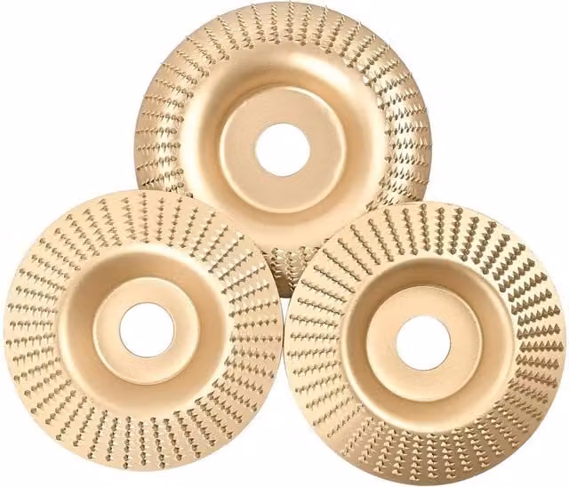 NESTLUNE 3-Piece Gold Wood Sanding, Carving and Shaping Disc Grind Set