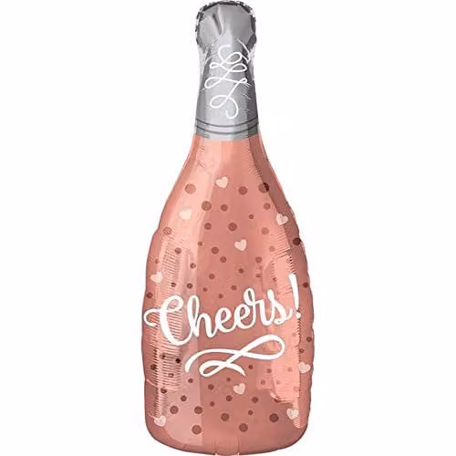 Amscan Jrshape Cheers Rose Gold Metal Party Decorations with Letters and Hearts