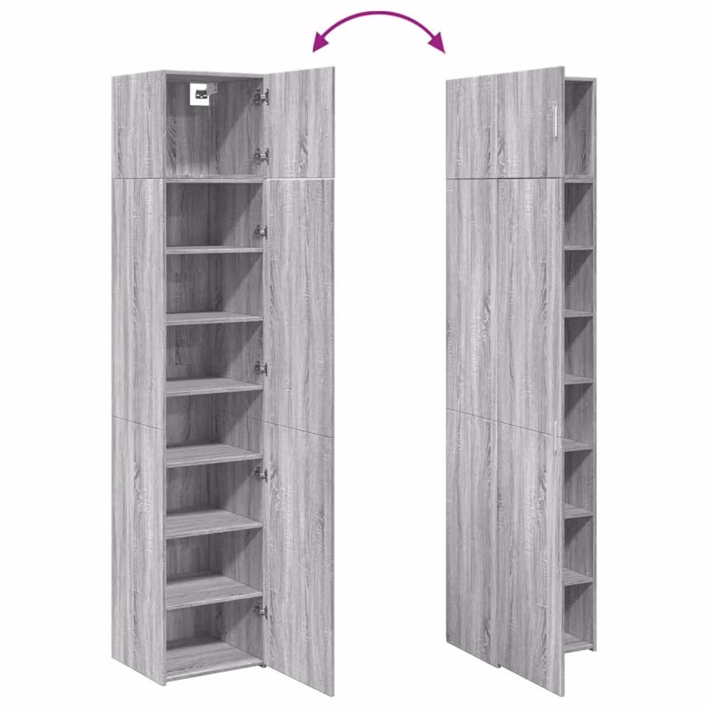 Berkfield Home Slim Storage Cabinet in Grey, W: 45 cm, D: 42.5 cm, H: 225 cm – 3