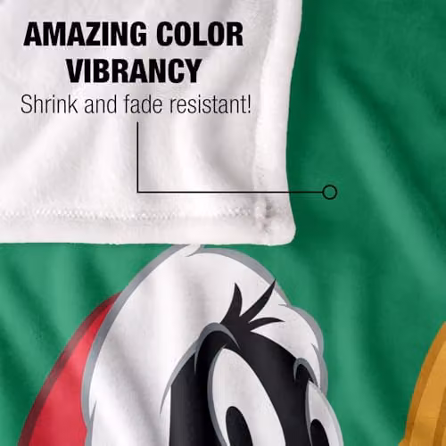 Warner Bros. Looney Tunes Daffy Duck Santa Hat Super Soft Fleece Throw Blanket, Multicolour, W/D/H: 91 x 147 cm – 3