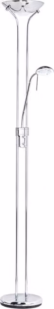 Litecraft Mother and Child Modern Floor Lamp in Polished Chrome and Grey with Dimmable Bulbs