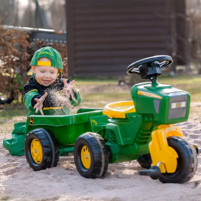 John Deere Trio Tractor with E.S.W. Trailer, Green