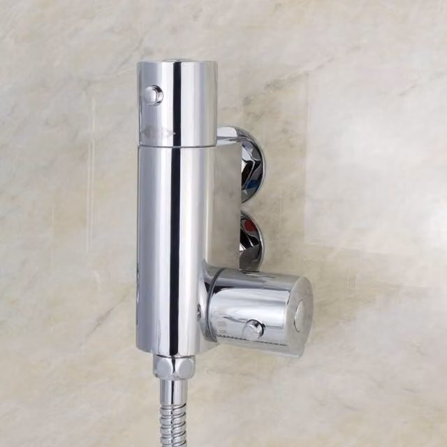 Nes Home Chrome Mini Thermostatic Exposed Bar Shower Valve in Silver – 1