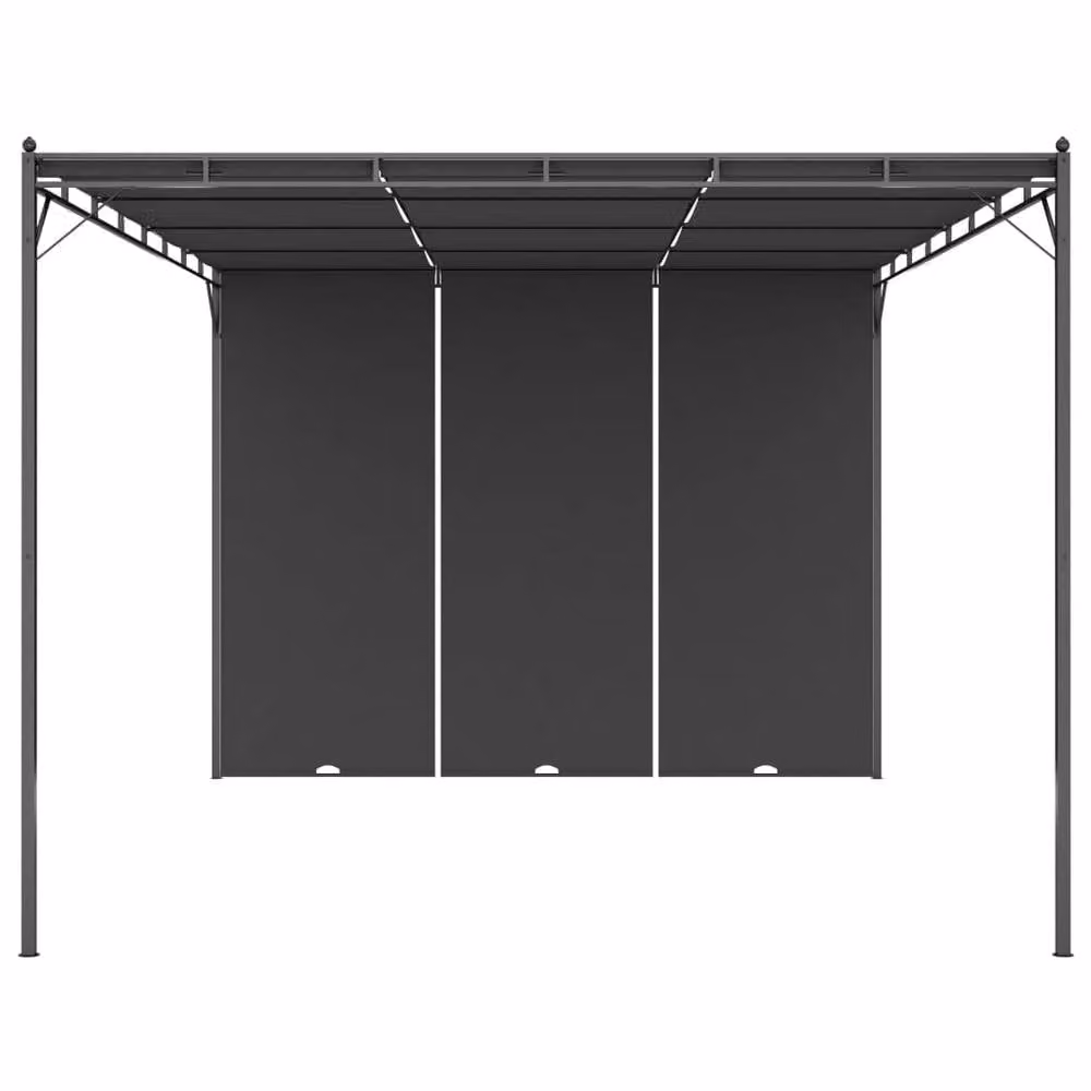 Berkfield Home Durable Garden Gazebo with Side Curtain, Anthracite and Black, W/D/H: 400 x 300 x 225 cm – 3
