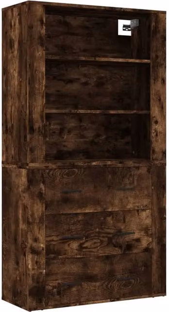 Berkfield Home Smoked Oak Highboard in Brown – 1