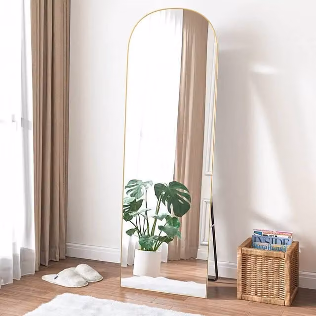 Gartistgo Modern Full Length Rectangular Mirror in Gold, H 162 cm x W 52 cm – 1