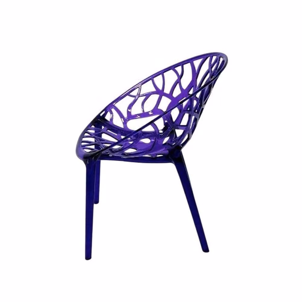 NESTLUNE Set of 4 Purple Stackable Acrylic Chairs – 3