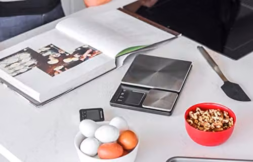 KitchenAid Dual Platform Digital Kitchen Scales in Black with Stainless Steel Finish – 3