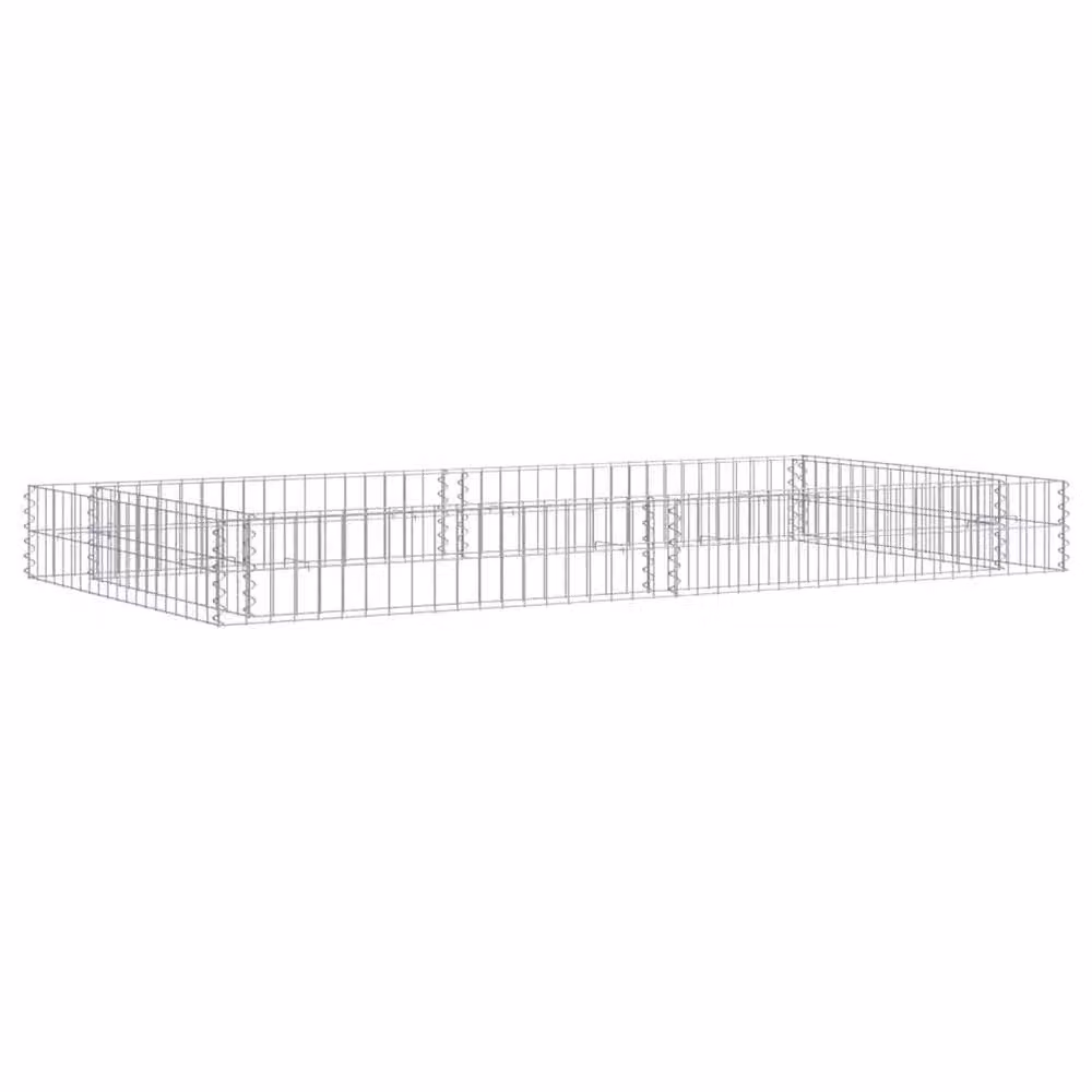 Berkfield Home Durable Galvanised Steel Gabion Raised Bed, Silver, W: 200 cm, D: 100 cm, H: 20 cm – 2