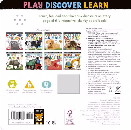 Little Tiger Noisy Dinosaurs Multicolour Touch-and-Feel Book – 2