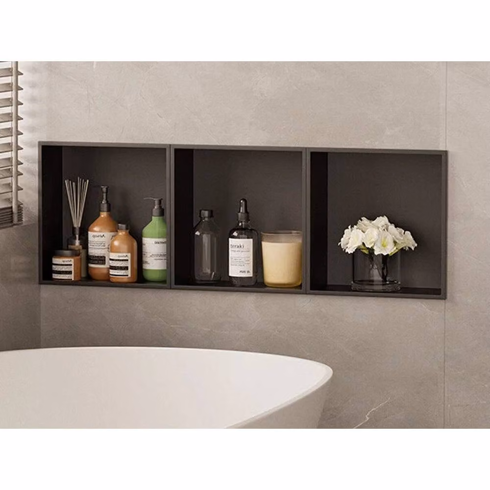 FORGEVIO Built-in Stainless Steel Bathroom Shower Niche in Black – 3