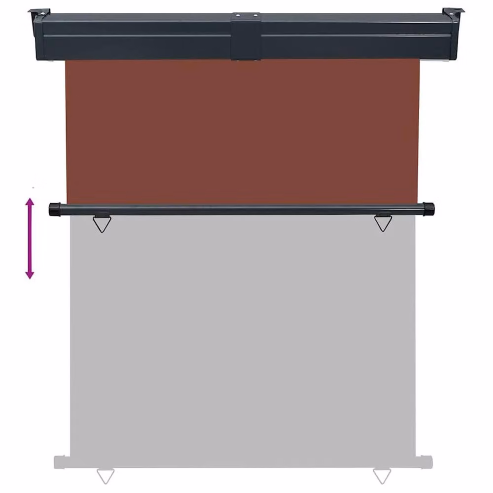 Berkfield Home Stylish Balcony Side Awning in Brown, W: 140 cm x H: 250 cm – 3