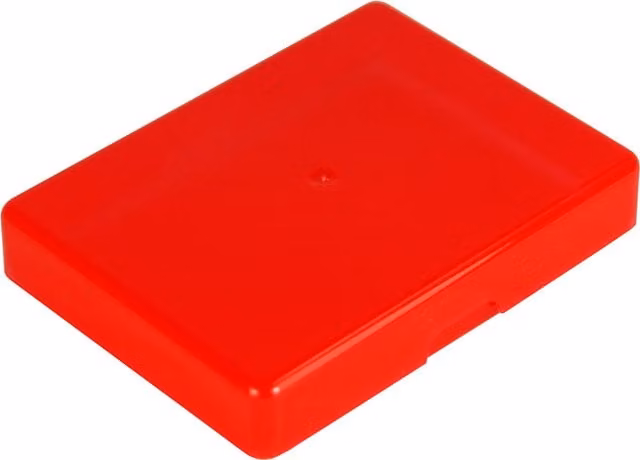 WestonBoxes Plastic Playing Card and Trading Card Storage Boxes with Lid, Red, White or Transparent, Depth: 1.5 cm, Pack of 8