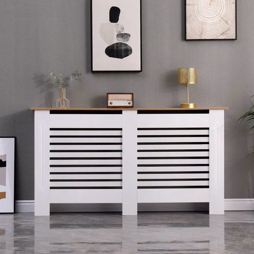 PAWNORA Large MDF Radiator Cover in White, W/D/H: 151.5 x 82 x 19 cm – 5