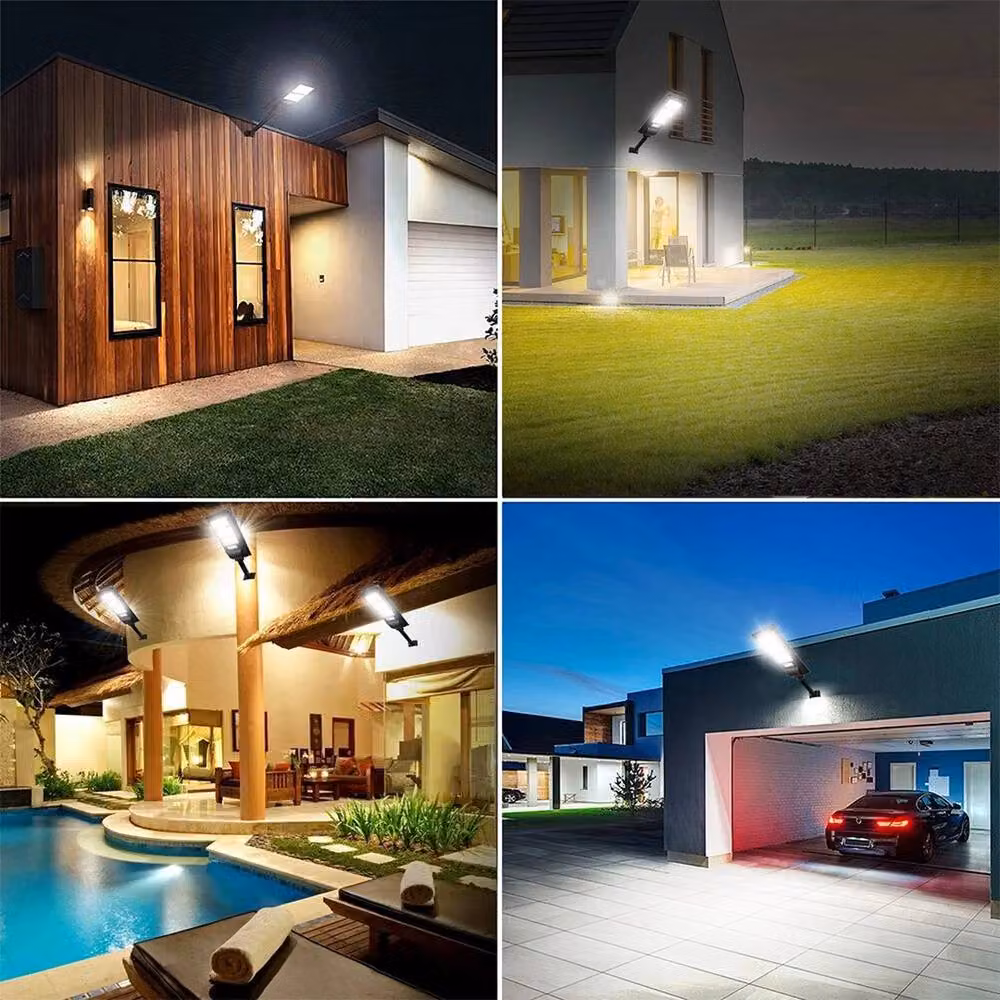 FLAVORA Commercial Solar LED Wall Lights with Motion Sensor and Remote Control in Black – 2