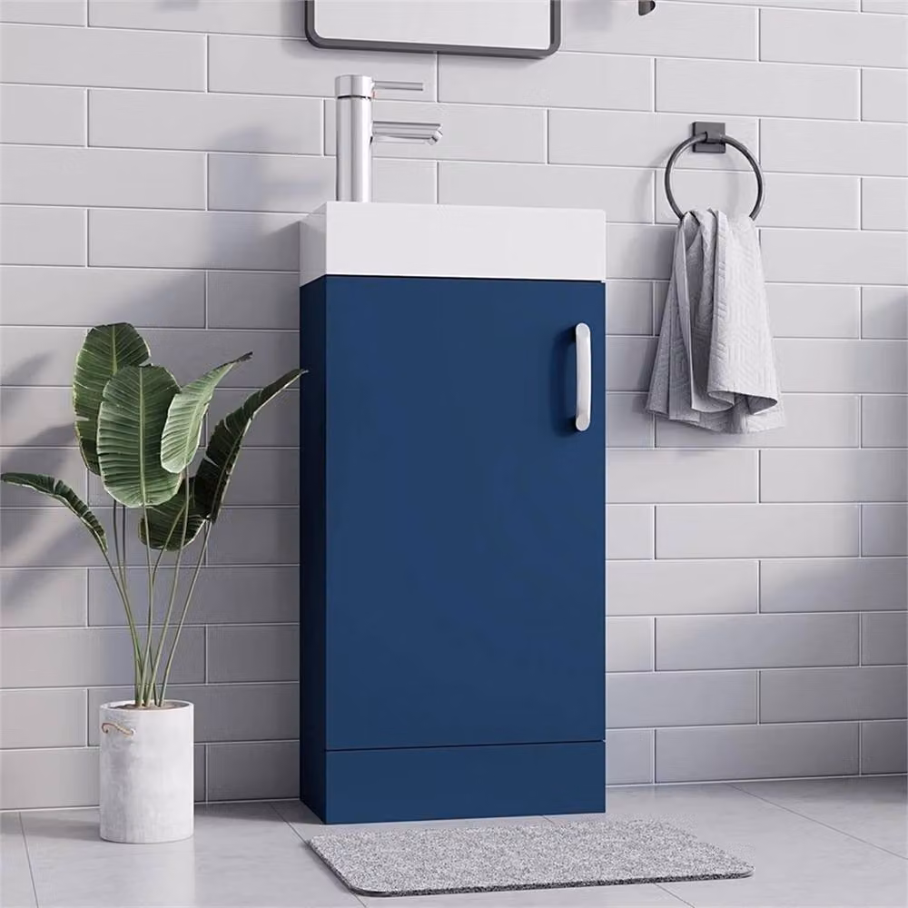 FORGEVIO Newyork Blue Freestanding Modern Glossy Bathroom Vanity Unit – 4
