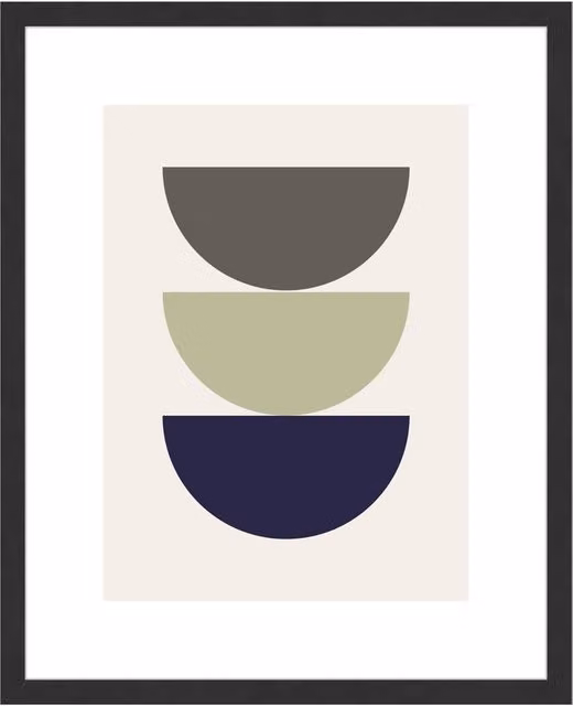 Nielsen Design Velino Black Rectangular Picture Frame with Glass Front and Abstract Geometric Poster Print, W: 40 cm, H: 50 cm – 1