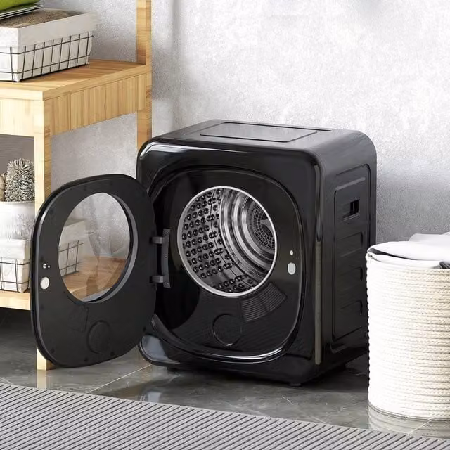 HOMCOM Compact Tumble Dryer with 5 Modes, 4kg Capacity, Black – 1