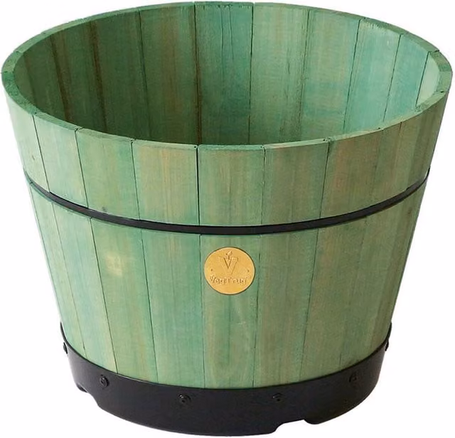 VegTrug Build a Barrel Planter in Sage Green, Medium – 1